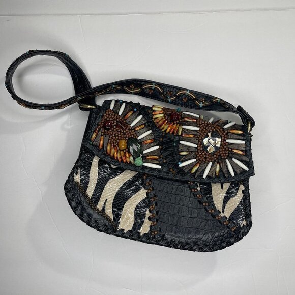 Mary Frances Beaded Bag Animal Zebra Print​​​ - Picture 2 of 14